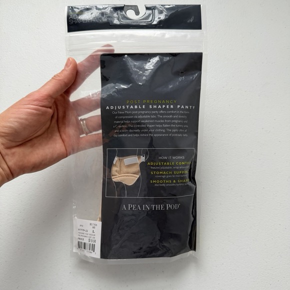 A Pea In The Pod Adjustable Shaper Panty New Mom Post Pregnancy Beige Size L NWT - Picture 3 of 5